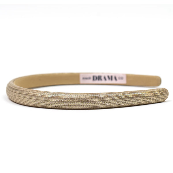 Thin Metallic Hair Band - Ivory Gold