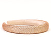 Silk Satin Puff Hair Band with Rhinestones - Champagne