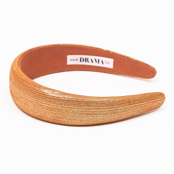 Broad Metallic Hair Band - Brown