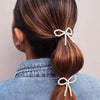 Set of 2 Pearl Bow Hair Tie - Off-White