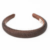 Silk Satin Puff Hair Band with Rhinestones - Dark Brown