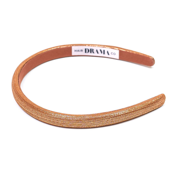 Thin Metallic Hair Band - Brown