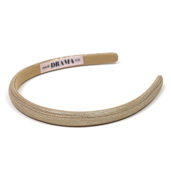 Thin Metallic Hair Band - Ivory Gold