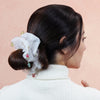 Oversized Organza Scrunchie with Charms - White