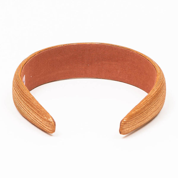 Broad Metallic Hair Band - Brown