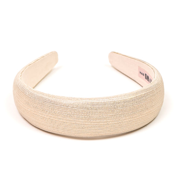 Broad Metallic Hair Band - Pearl Silver