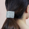 Embellished Crystal Ponytail Holder - Silver