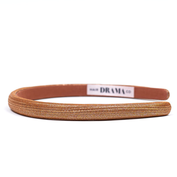 Thin Metallic Hair Band - Brown