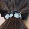 Silver Metal Coin Hair Ties - Set of 2