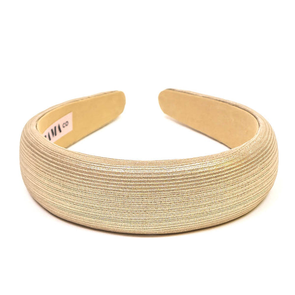 Broad Metallic Hair Band - Ivory Gold