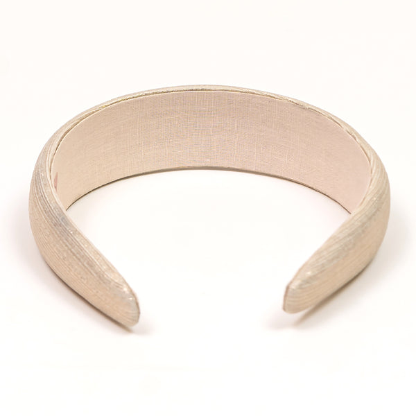 Broad Metallic Hair Band - Pearl Silver