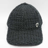 Tweed Baseball Cap with Heart Charm - Black