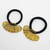 Gold Metal Coin Hair Ties - Set of 2