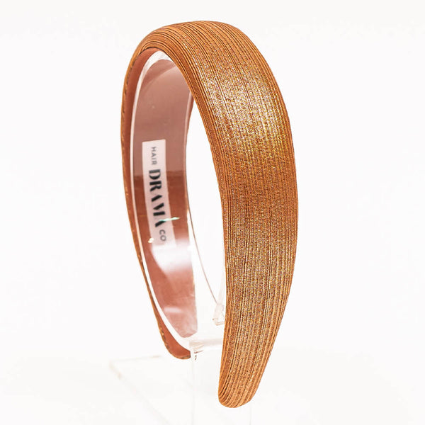 Broad Metallic Hair Band - Brown