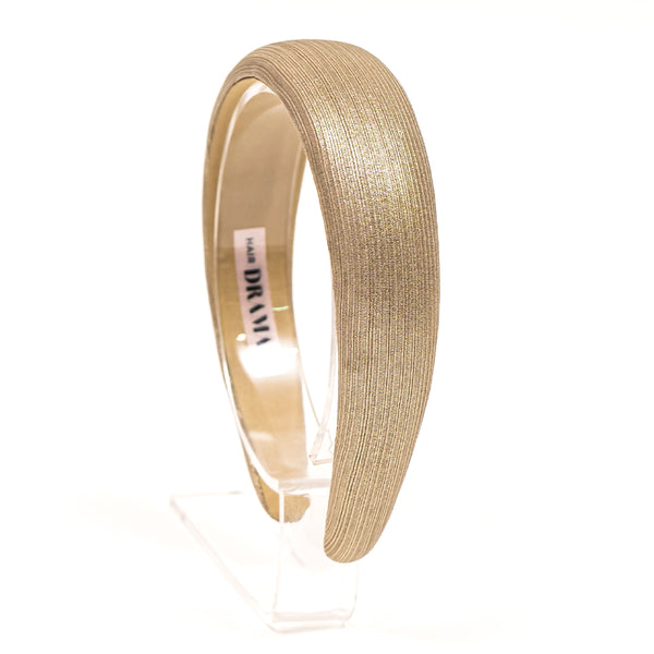 Broad Metallic Hair Band - Ivory Gold