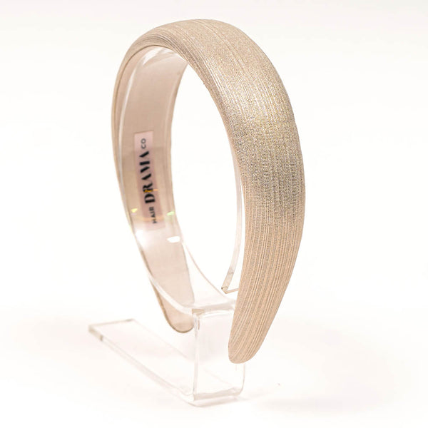 Broad Metallic Hair Band - Pearl Silver