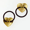 Set of 2 Heart Pony Cuffs - Gold