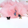 Oversized Organza Scrunchie with Charms - Pink