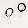 Set of 2 Pearl Bow Hair Tie - Off-White