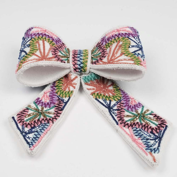 Embellished Hair Bow Alligator Clip - Multi