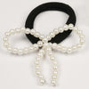 Set of 2 Pearl Bow Hair Tie - Off-White
