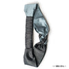 Silk Satin Braided Stretch Headband - Grey & Black