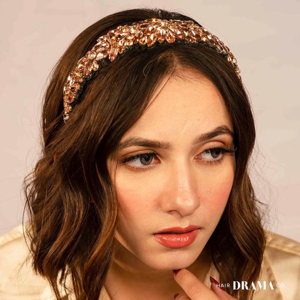 Rosemary Broad Headband - Rose Gold