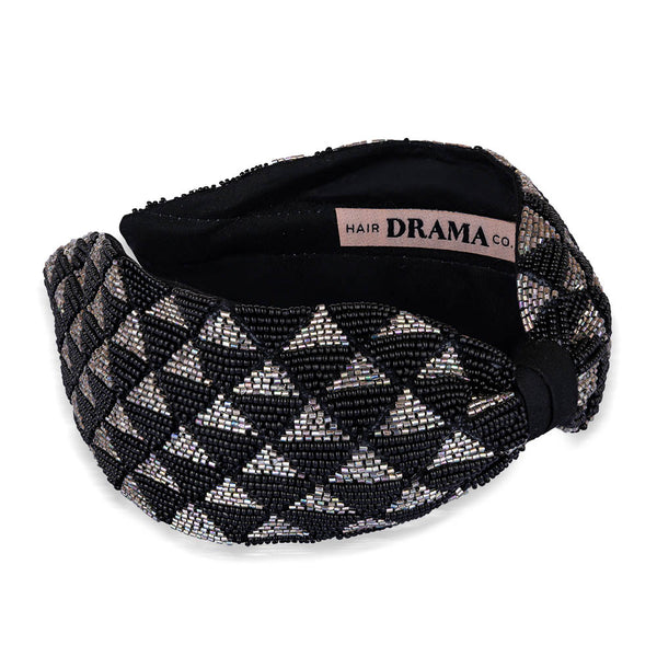 Selene Knotted Hair Band - Black & Silver