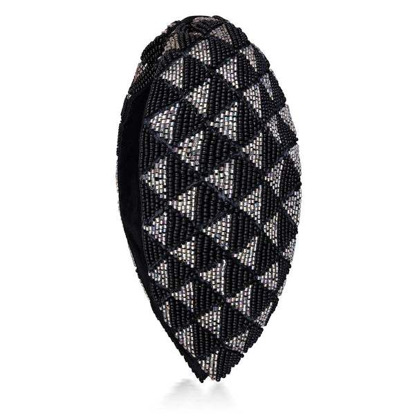 Selene Knotted Hair Band - Black & Silver