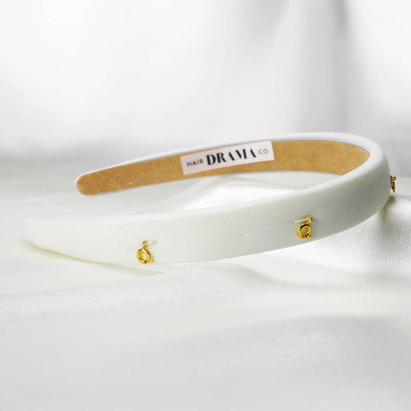 White Puff Hair Band - 5 Charms