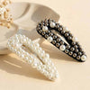 Opaline Clip - black with white pearls