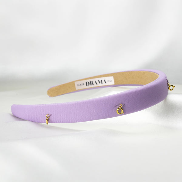 Lilac Puff Hair Band - 5 Charms