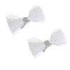 Crystal Mesh Hair Bow Alligator Clip - Silver