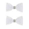 Crystal Mesh Hair Bow Alligator Clip - Silver