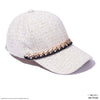 HDC x Emily in Paris Off-White Tweed Baseball Cap with Gold Chain