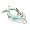 Blue Floral Satin Bandana Scarf