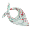 Blue Floral Satin Bandana Scarf