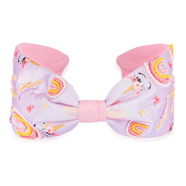 Rainbow Unicorn Knotted Hair Band - Lilac