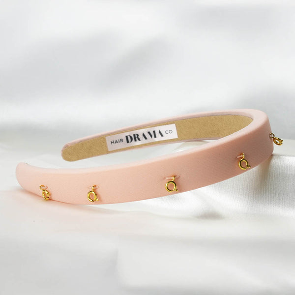 Peach Puff Hair Band - 8 Charms