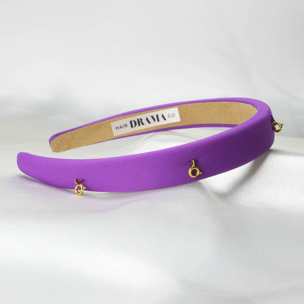 Purple Puff Hair Band - 5 Charms