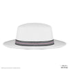 HDC x Emily In Paris White Woolen Flat Top Fedora Hat with removable Ribbon Belt