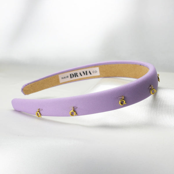 Lilac Puff Hair Band - 8 Charms