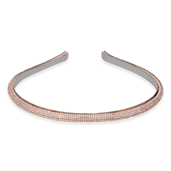 Bling Gift Box with 1 Embroidered Turban, 1 Crystal Hair Bow and 2 Crystal Hair Bands - Rose Gold