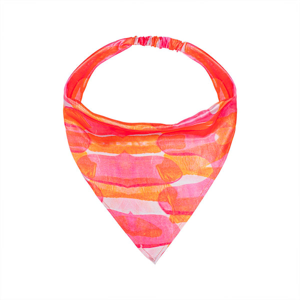 Pretty in Pink Abstract Headscarf Headband with Elastic