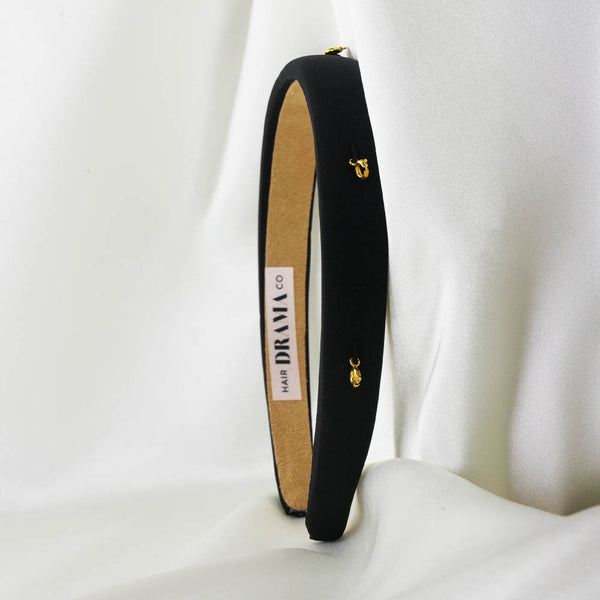 Black Puff Hair Band - 5 Charms