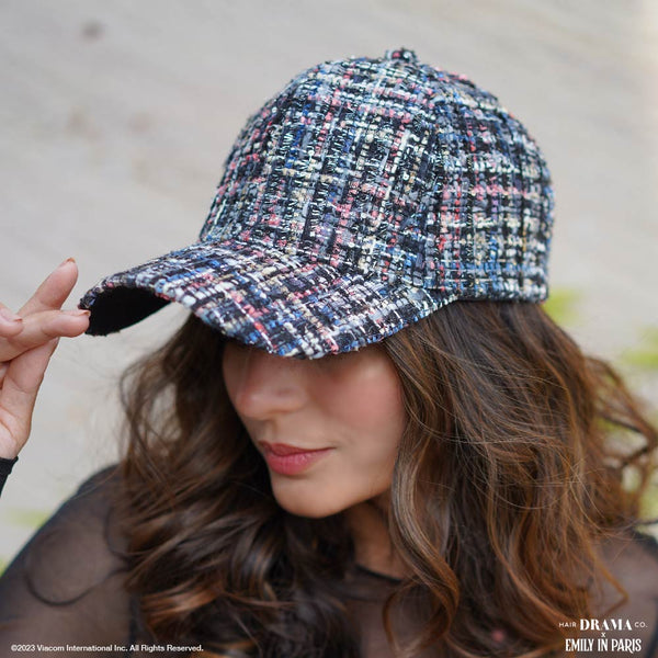 HDC x Emily in Paris Deep Blue Tweed Baseball Cap