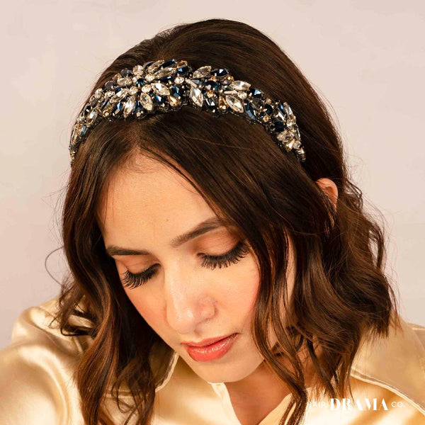 Rosemary Broad Headband - Dark Blue