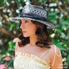 HDC x Emily In Paris Black & White Woven Straw Flat Brim Hat