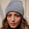 HDC X Emily In Paris Grey Beanie with Pearls, Crystals & Camera Charm