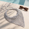 Lightweight bohemian headwrap in silver zari - effortlessly ties with casual and dressy looks